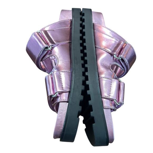 GUESS Fabula Lug-Sole Logo Footbed Sandals Slip On  Metallic Pink NEW Size 5 - Picture 6 of 9